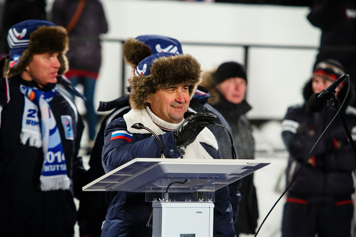 В январе 2014 года Игорь Левитин участвовал в церемонии открытия ЧМ в Иркутске (Фото admirk.ru)